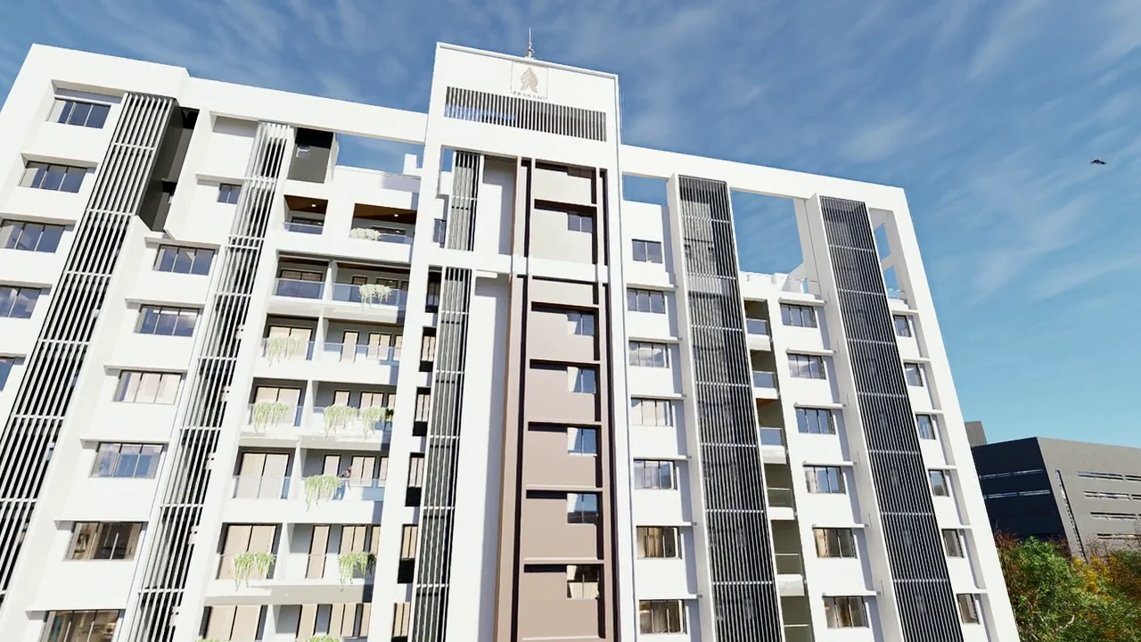 Exterior architectural visualisation of Pranami Crest in Ranchi